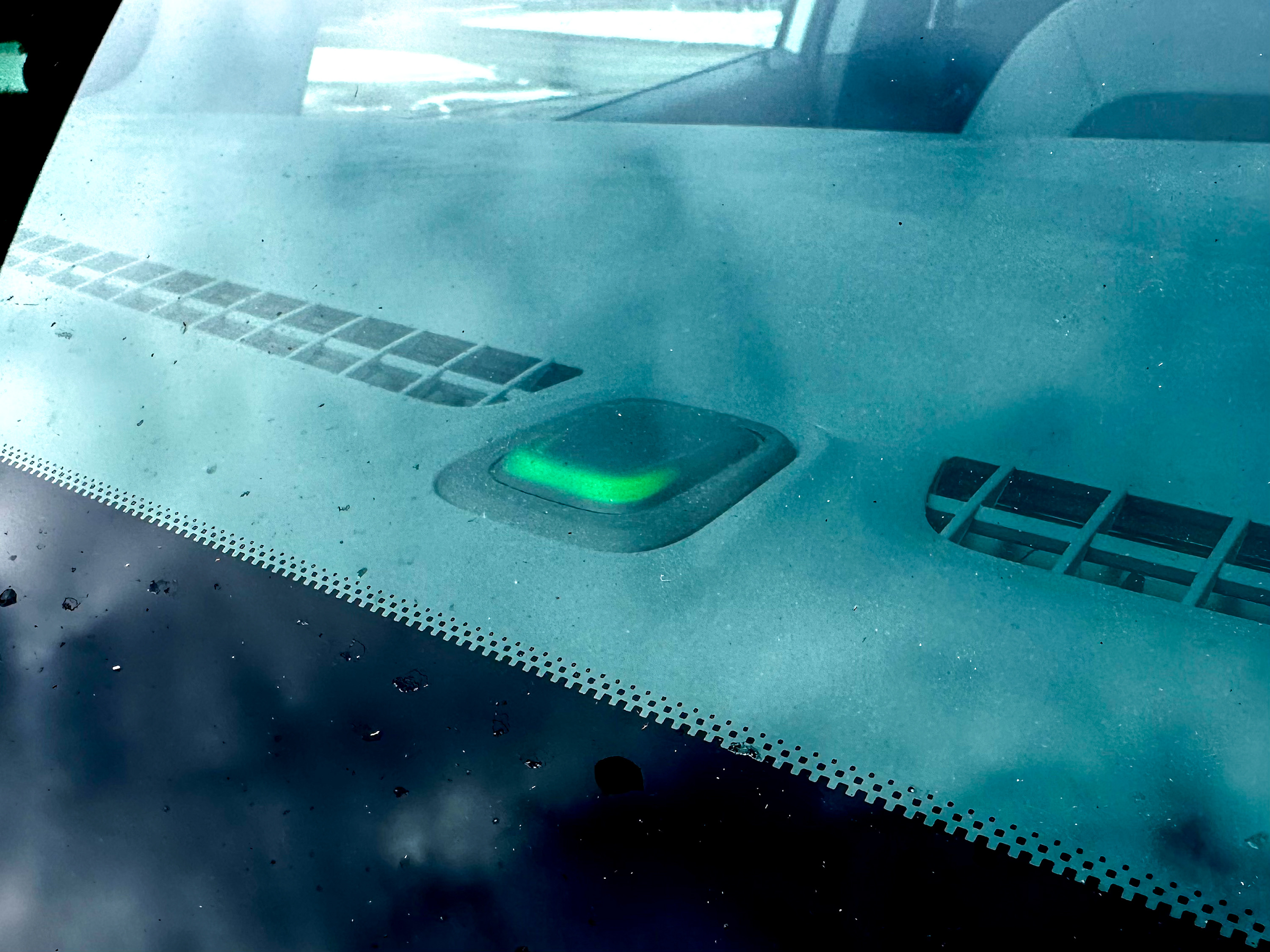 Photo of single green light lit up on Bolt dashboard